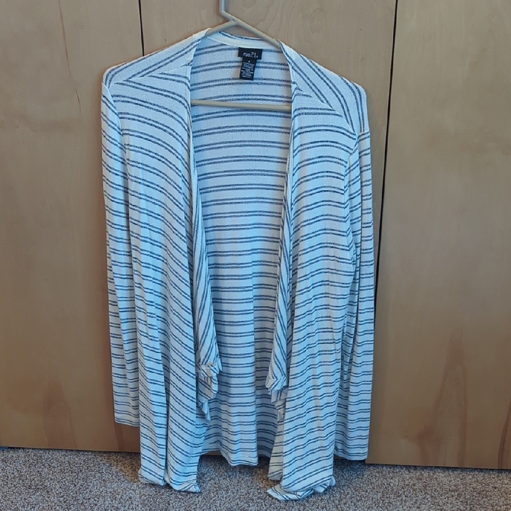 White and Blue Striped Sweater
